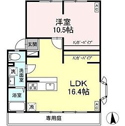 サンガーデンナベシマC 3DKの間取図画像