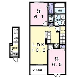 グラン・フォーレ 2LDKの間取図画像