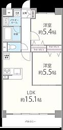 ラディスター 2LDKの間取図画像