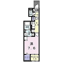 エレガンス2 1Kの間取図画像