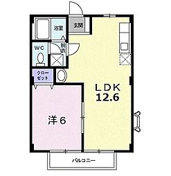 ハイムセンジュール 1LDKの間取図画像