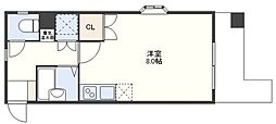 アクセスサガ ワンルームの間取図画像