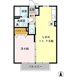メゾンドソレイユ 1LDKの間取図画像
