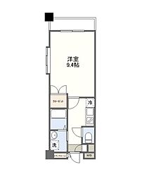 グランドアーク島瀬 5階1Kの間取り