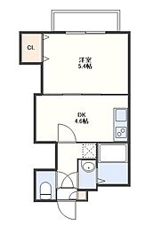マリンコーポマエダ 1DKの間取図画像