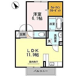 エトワール広田B 1LDKの間取図画像