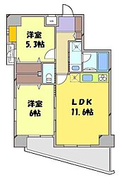セザール平和台ガーデン 2LDKの間取図画像