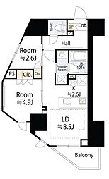 オープンレジデンシア本郷の杜 2LDKの間取り