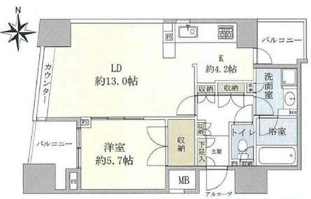 間取り 上野アインスタワー 4階/406