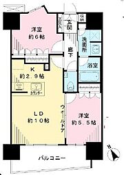 パレステージ上野 2LDKの間取り