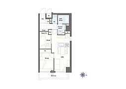 ルジェンテ・リベル上野稲荷町 203 2LDKの間取り