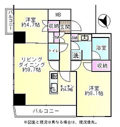 ガクエンヒルズ北千住 2LDKの間取図画像