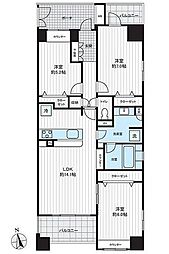 ネバーランド上野松が谷 3LDKの間取図画像