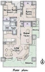 レーベンハイム上沼田公園 2SLDKの間取図画像