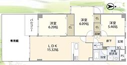 グリーンパーク王子 3LDKの間取図画像