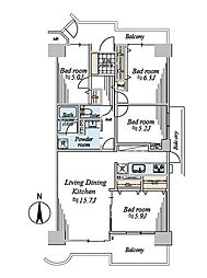 パークフィールドみさと東エリア2街区2号館 4LDKの間取図画像