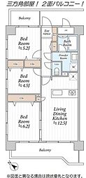モナーク両国隅田川 3LDKの間取図画像