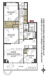 パークフィールドみさとテラ・ウエスト3街区1号館 3LDKの間取図画像