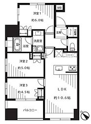 プレジール入谷 3LDKの間取図画像