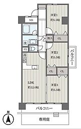 グリーンコーポ町屋 3LDKの間取図画像