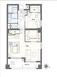 プリマドムス立花 1SLDKの間取図画像