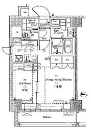 dips十条仲原EAST 1LDKの間取図画像