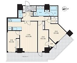 ルネッサンスタワー上野池之端 3LDKの間取図画像