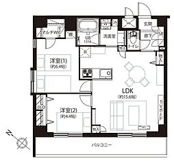マンションアクロス西巣鴨 2LDKの間取図画像