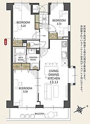 藤和松戸常盤平コープ 3LDKの間取図画像