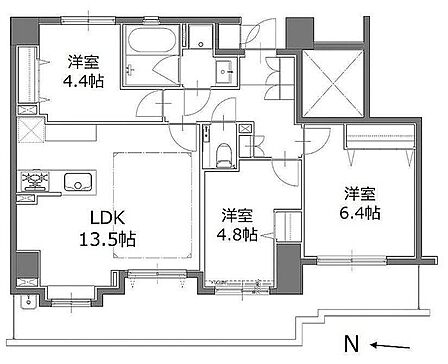 3LDK 間取り