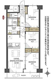 ネオコーポ町屋 3LDKの間取図画像