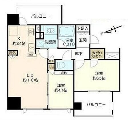 2LDK 間取り