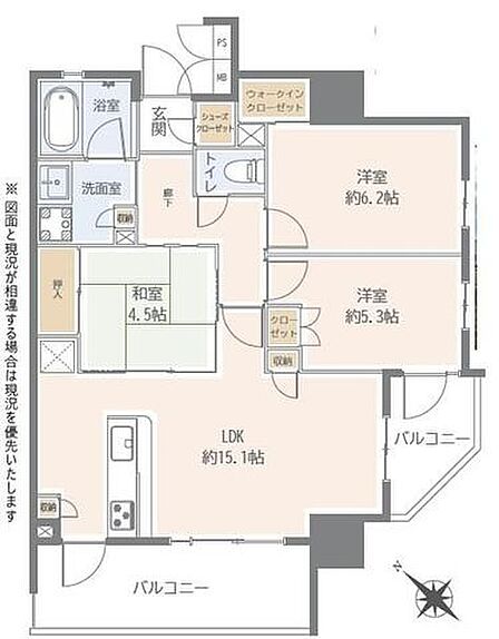 3LDK 間取り