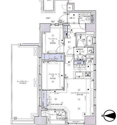 角部屋につき明るく風通しの良い室内。各所に収納を設けており荷物が多い方も安心です。