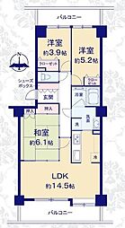 グレイスコート竹ノ塚 3LDKの間取図画像