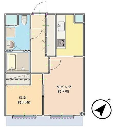 南東側バルコニーで明るく風通しの良い室内。収納完備で室内の荷物もすっきり片付きます。
