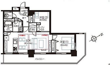 25階×南東向き角住戸、リビングからスカイツリーを望めます