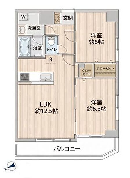 角部屋につき明るく風通しの良い室内。各所に収納を設けており荷物が多い方も安心です。