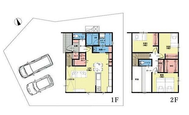 全居室6.0帖超えとゆとりある広さの3LDK。WICやファミリークロークなど収納充実です。