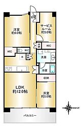 レーベン千里青山台GRANHIGH 2SLDKの間取り