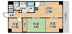 ライオンズマンション第6江坂 3LDKの間取図画像