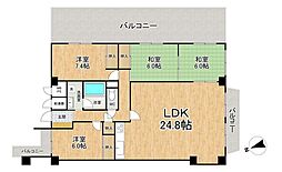 緑地東ロイヤルマンション 4LDKの間取図画像