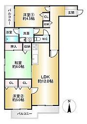ダイアパレス豊中本町 3LDKの間取図画像