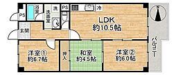 南千里グリーンハイツ 3LDKの間取図画像