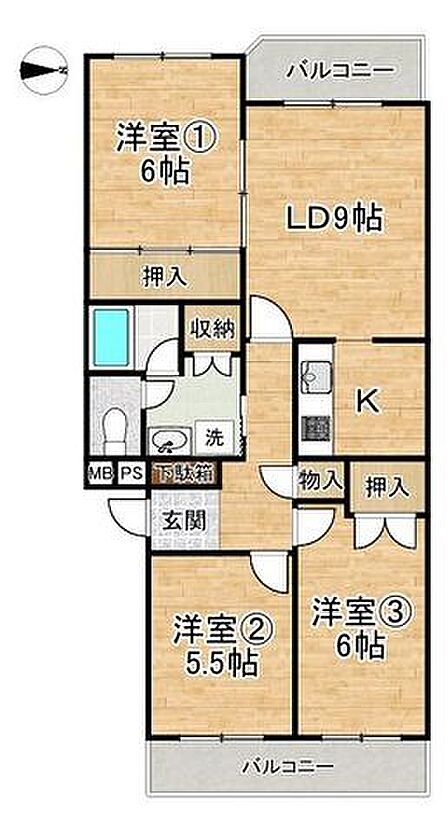 ■3LDK■専有面積70.06m2■バルコニー面積10.30m2