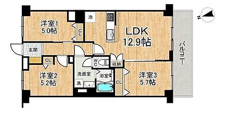 3LDK 間取り