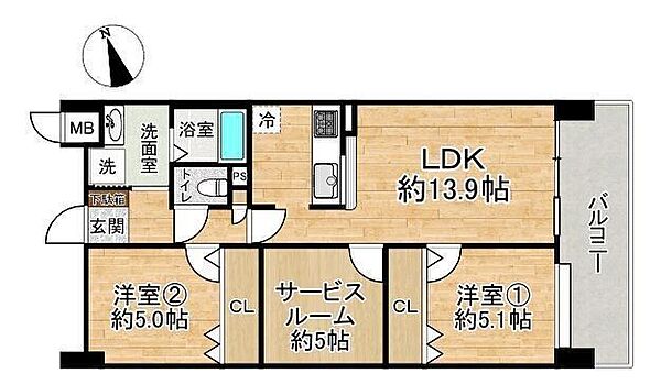 ■2SLDK■線乳面積63.28m2■バルコニー面積9.60m2