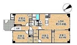 星和プラネタウン千里南乙女座のまちB棟 4LDKの間取図画像