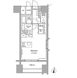 ザ・パークハビオ代々木初台 6階ワンルームの間取り