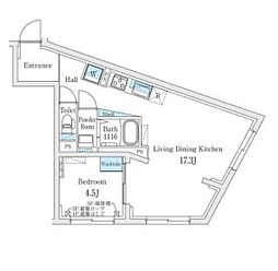 Fika代々木上原 4階1LDKの間取り